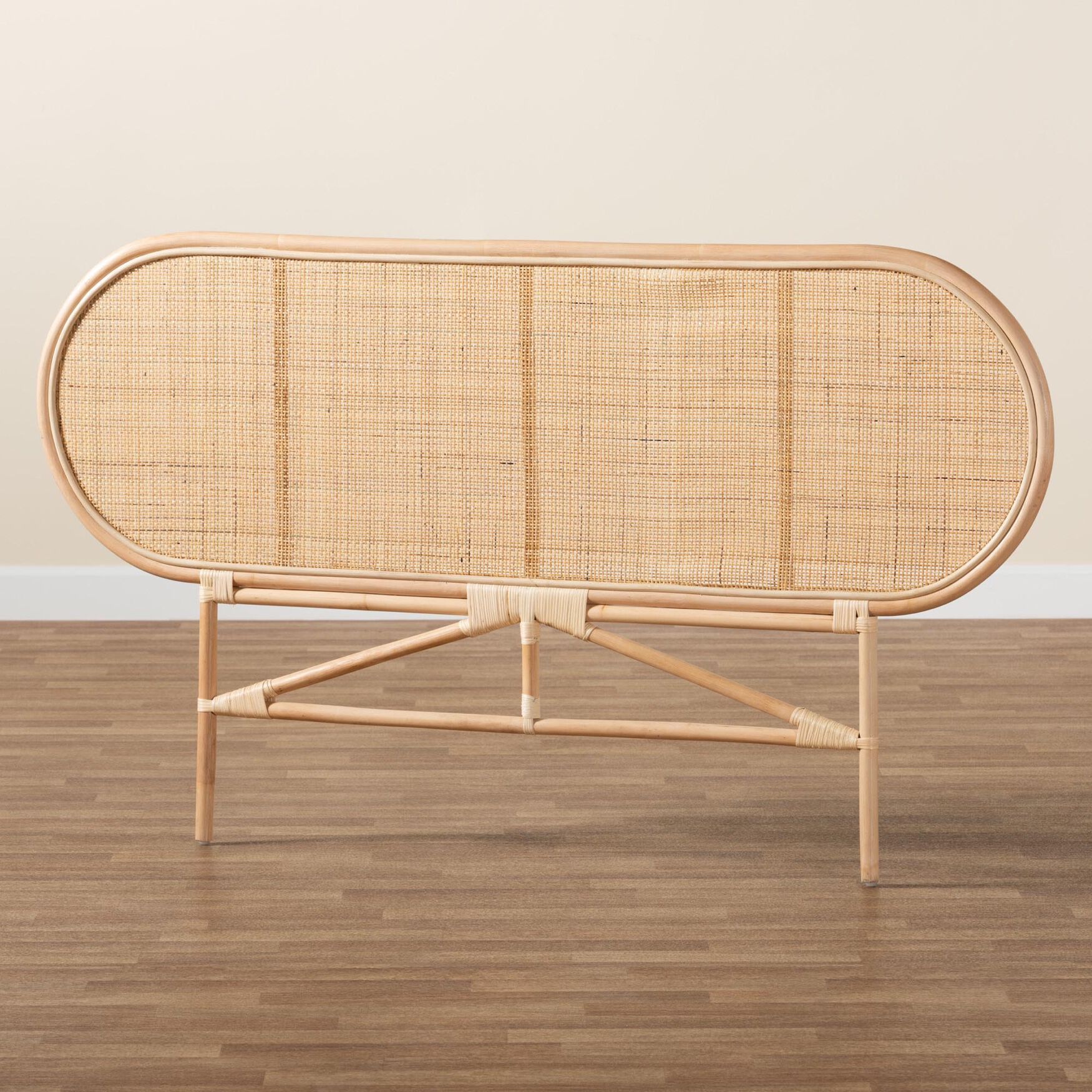 Reegan Modern Bohemian Natural Brown Rattan Queen Size Standalone Headboard, , alternate image number 6