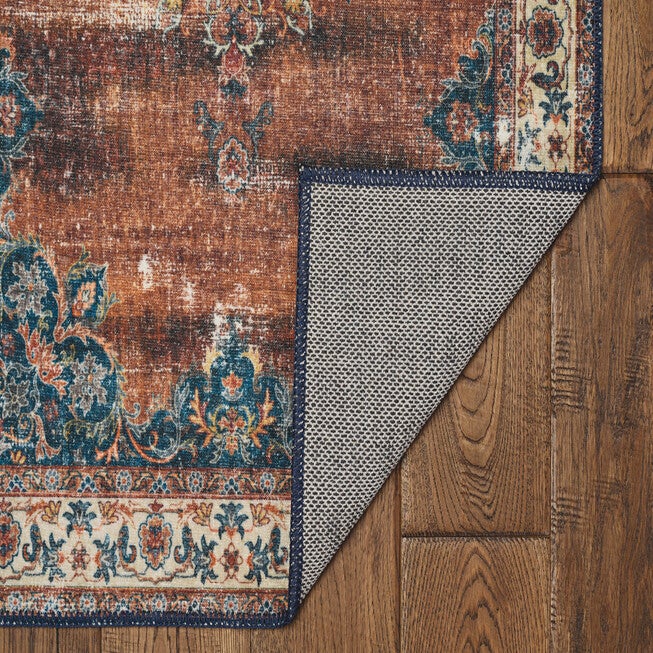 Washable Foster Russet/Ivory Rug, , on-hover image number null