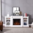 Gallatin Simulated Stone Electric Fireplace with Bookcases, WHITE, hi-res image number null
