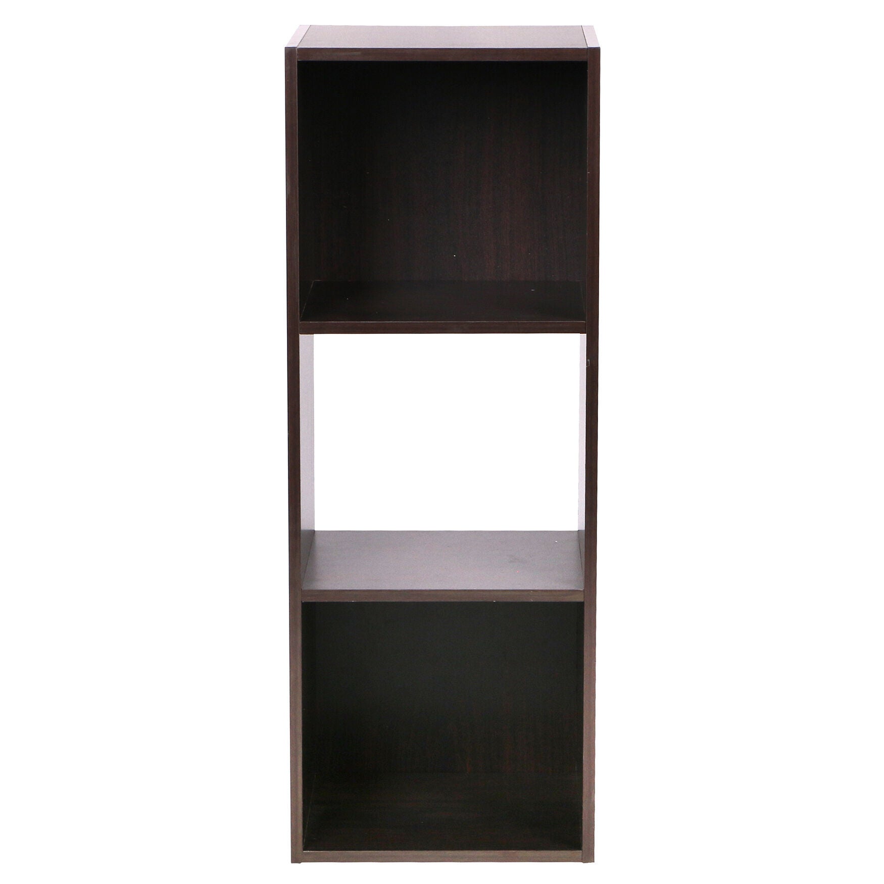 Home Basics Open and Enclosed 3 Cube MDF Storage Organizer Espresso, ESPRESSO, hi-res image number 0