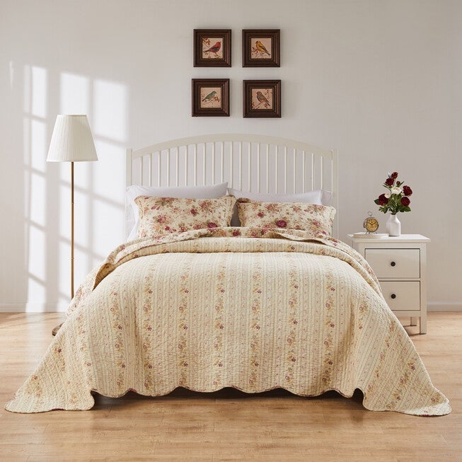 Antique Rose Bedspread Set, , on-hover image number null