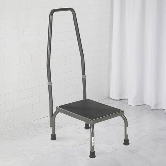 300 lbs. Weight Capacity Foot Stool with Handrail, GRAY, hi-res image number null