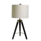 28" Espresso Wood & Metal Table Lamp, , on-hover image number null