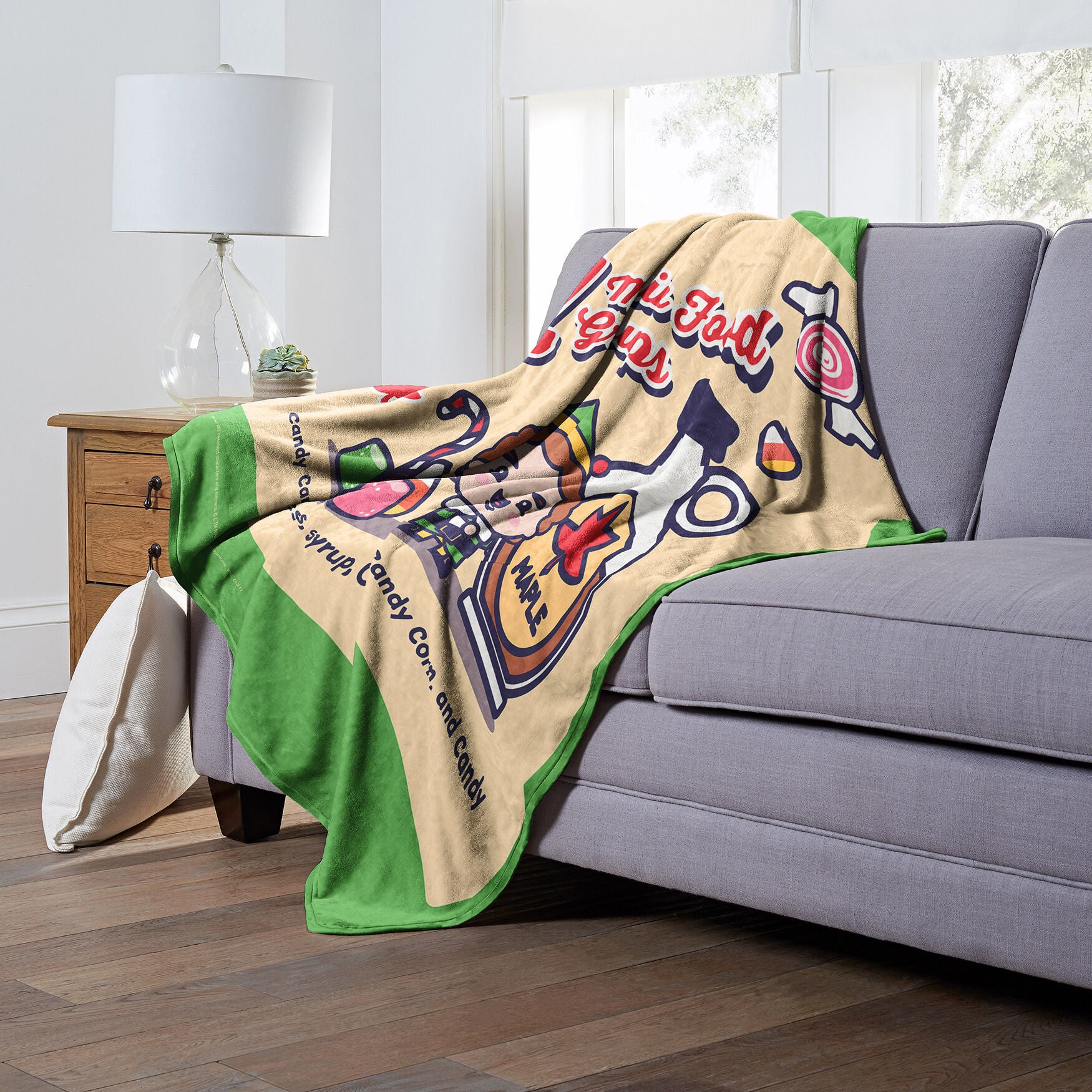 Wb Elf 4 Main Food Groups Cartoon Silk Touch Throw Blanket, , alternate image number 3