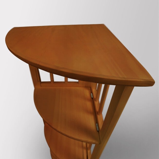 4-Shelf Corner Folding Bookcase-Honey Oak, , alternate image number null