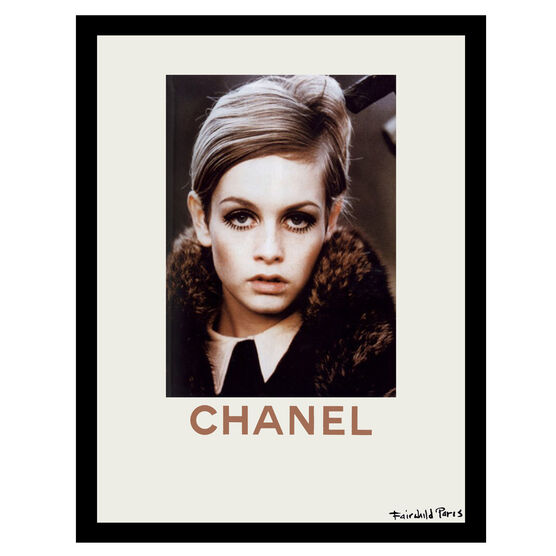 Chanel Twiggy Fur Look - Beige / Brown - 14x18 Framed Print, BEIGE BROWN, hi-res image number null
