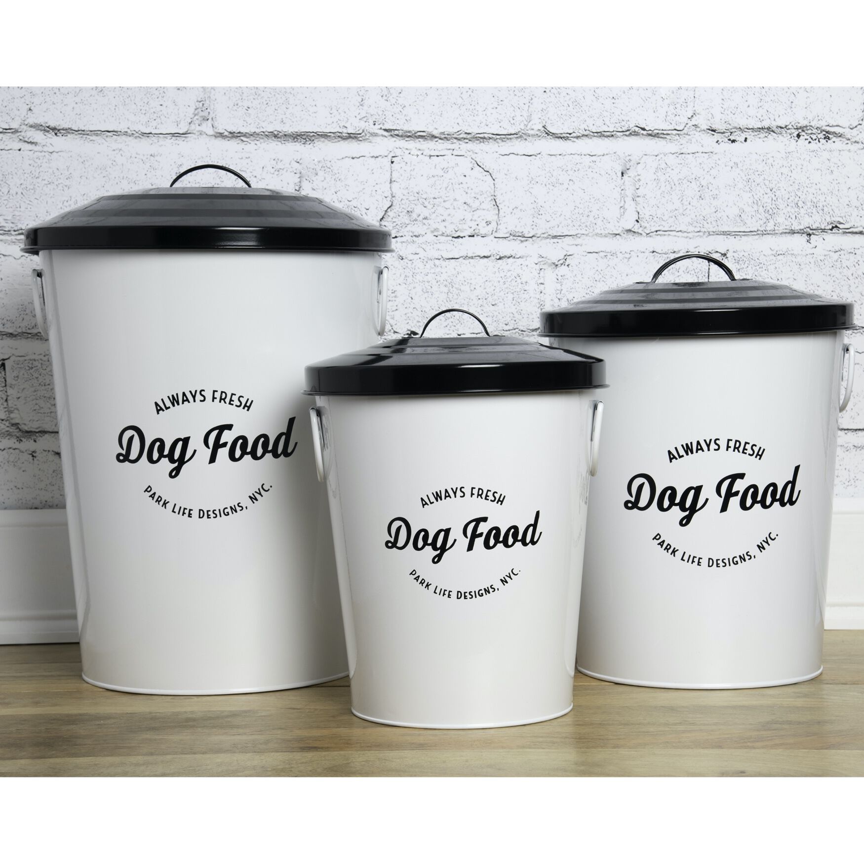 Andreas White Large 25Lbs Pet Dog Cat Food Bin, , on-hover image number 1