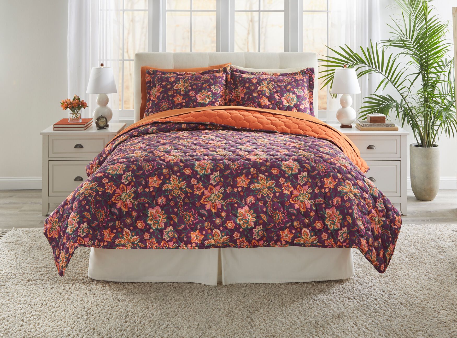 BH Studio Reversible Quilt, PLUM DUSTY LAVENDER, alternate image number 3