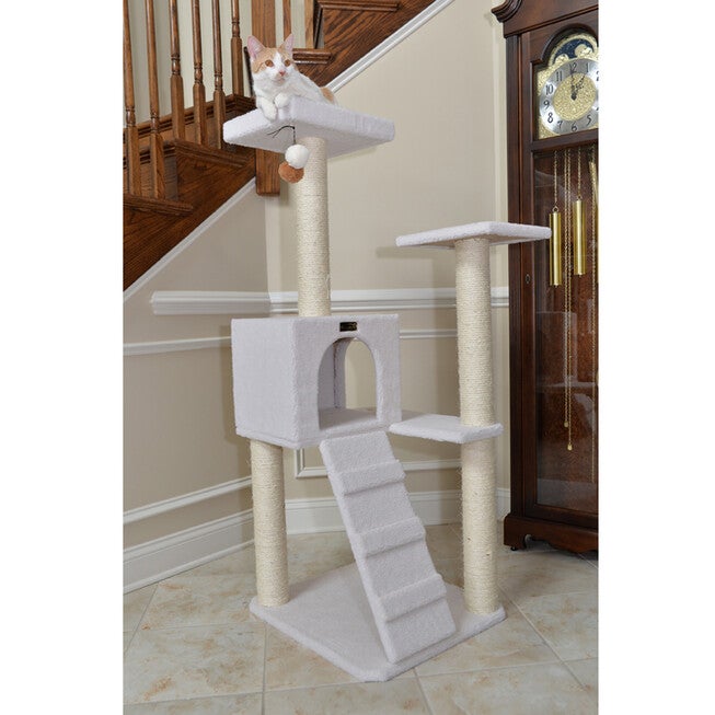 Fleece Covered 53 inches High Real Wood Cat Tree, , alternate image number 2