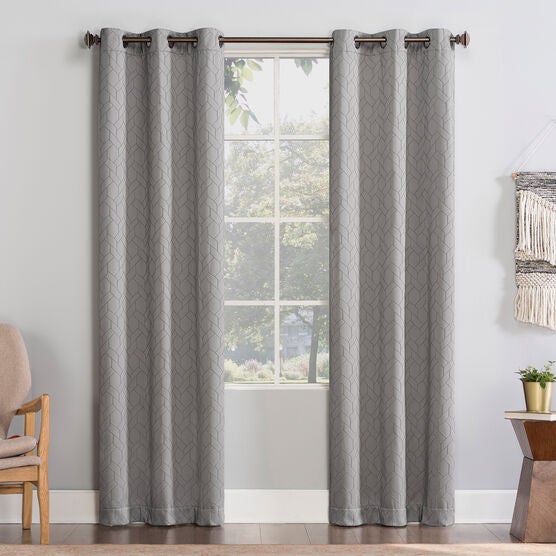 Exclusive BH Studio Velvet Window Collection, Grommet Panel, SILVER, hi-res image number null