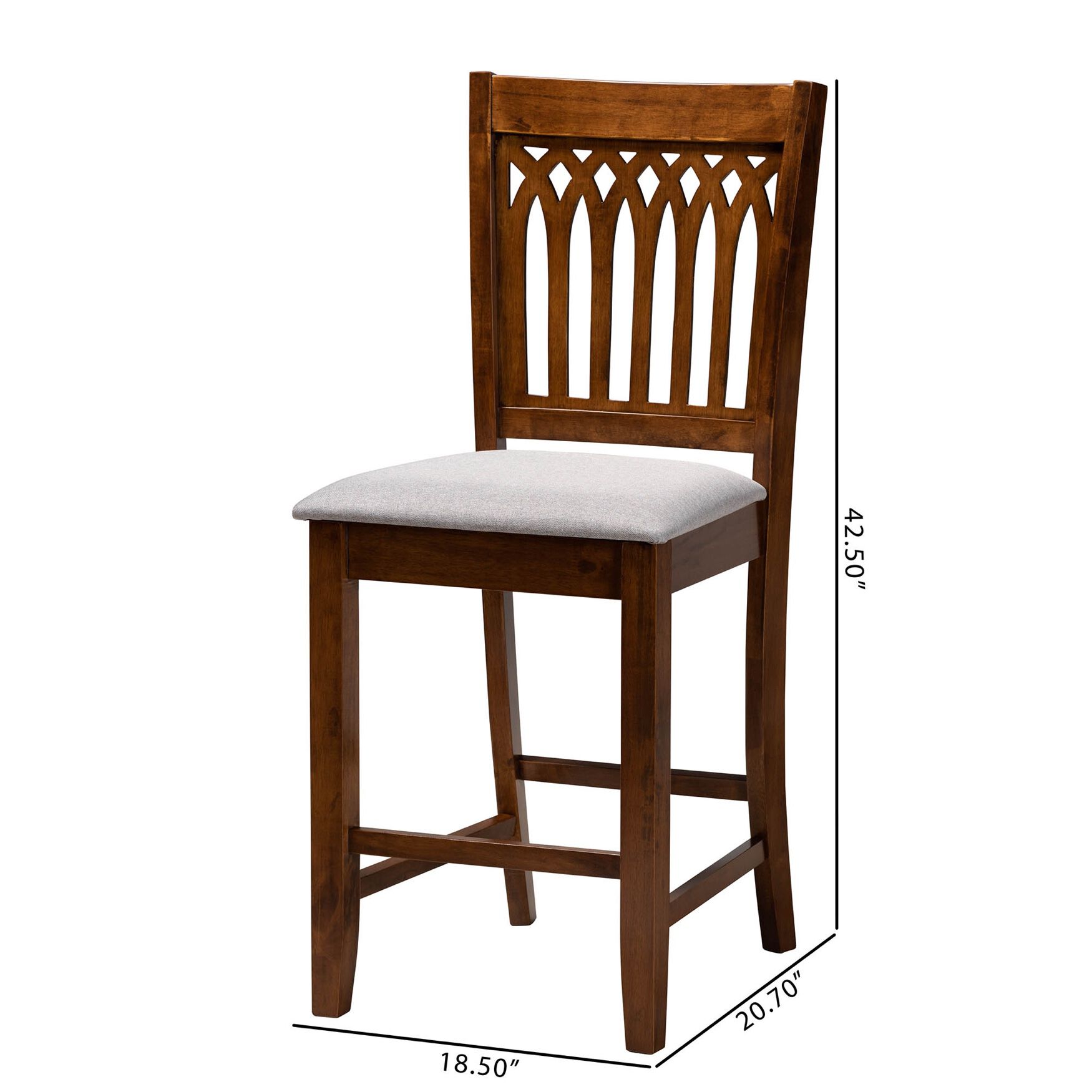 Genesis Modern Beige Fabric And Dark Brown Finished Wood 2-Piece Counter Stool Set, , alternate image number 21