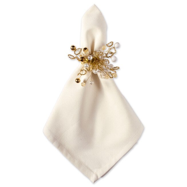 Gold Multi Bead Napkin Ring, Set of 6, , alternate image number 5
