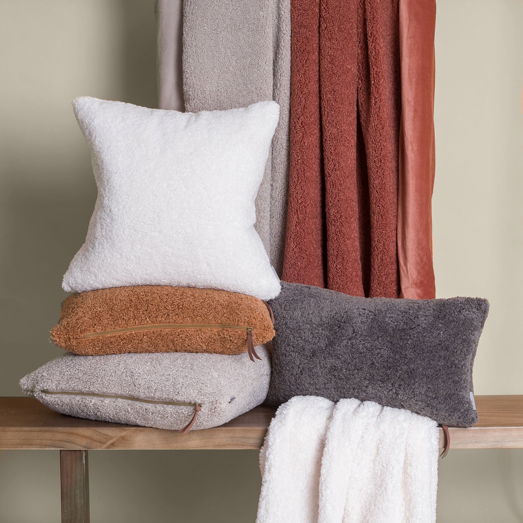 Teddy Sherpalux Plush Solid Square Pillow, , alternate image number 6