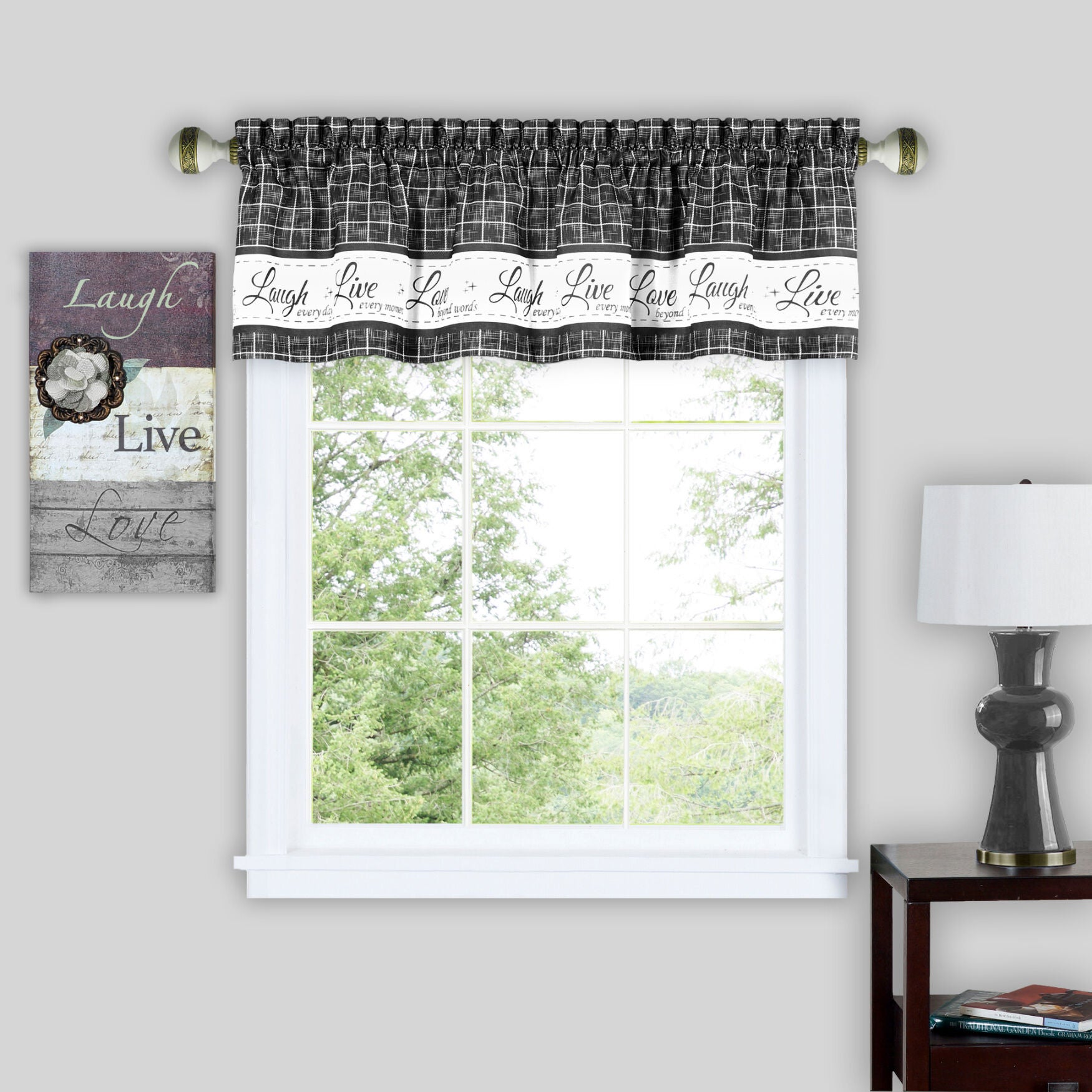 Live, Love, Laugh Window Curtain Valance - 58x14, , alternate image number 3