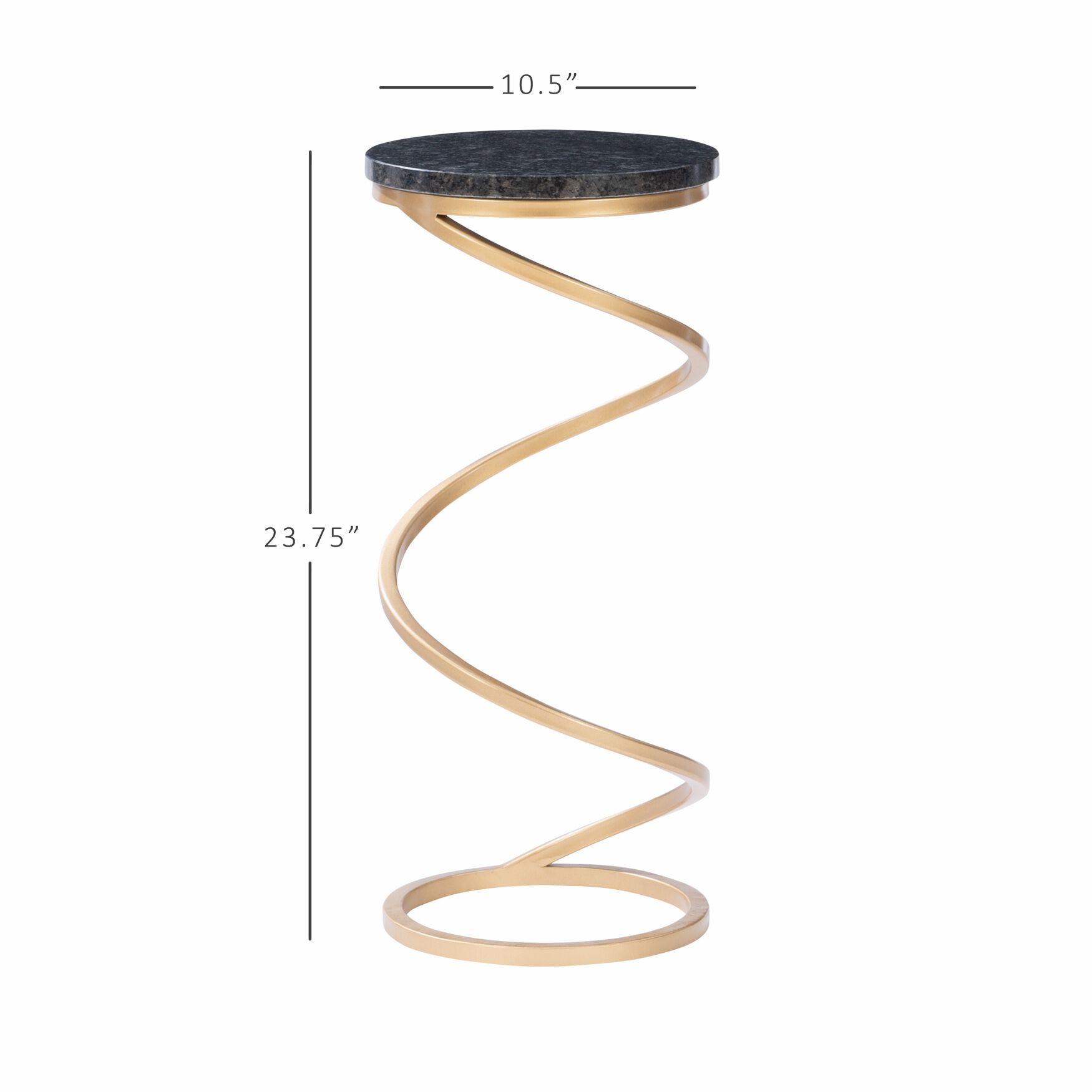 Gigi Spiral Black Granite Drink Table Accent Tables (Including End Tables), , alternate image number 9