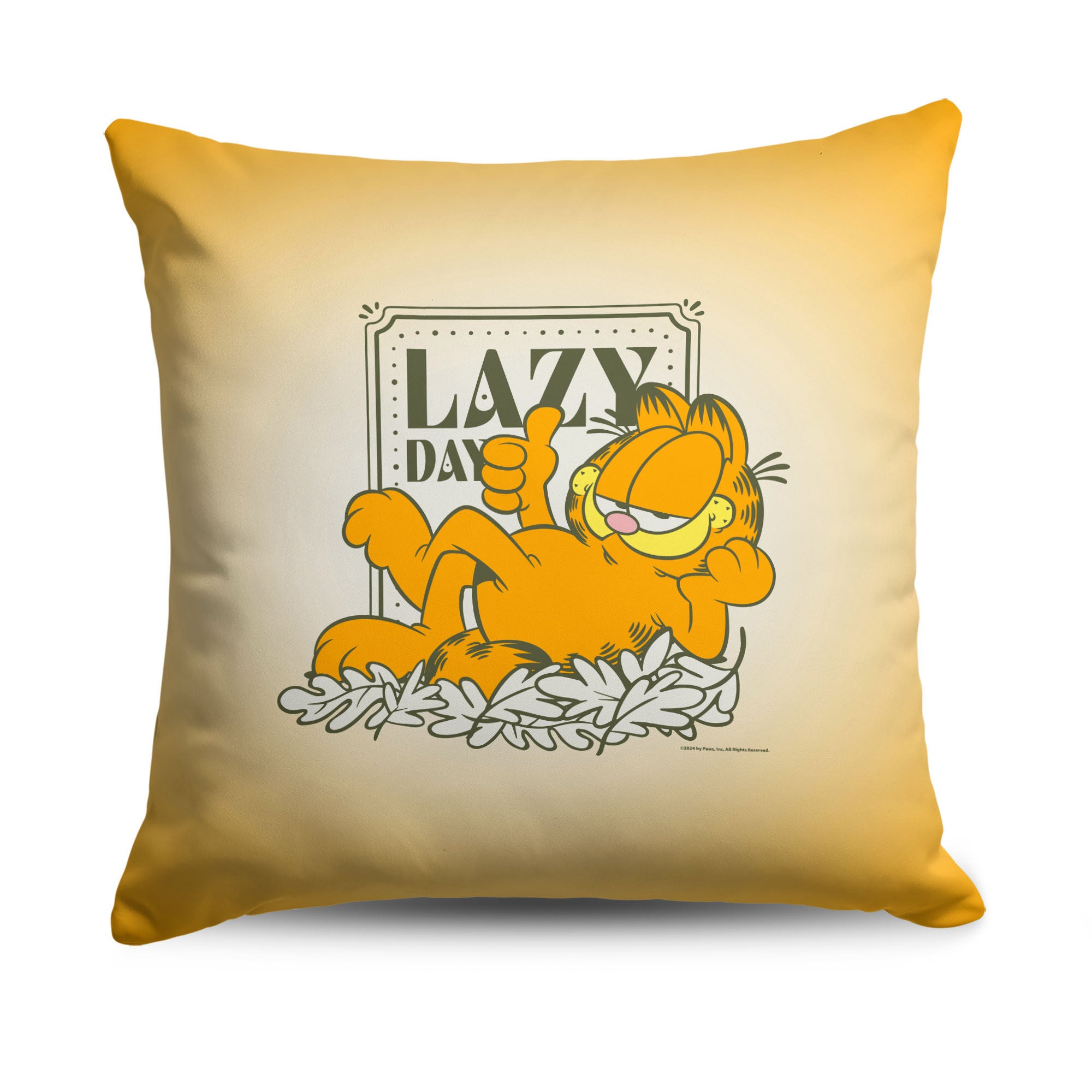 Nickelodeon Garfield Lazy Day Throw Pillow 18X18 Inches, ORANGE, hi-res image number 0