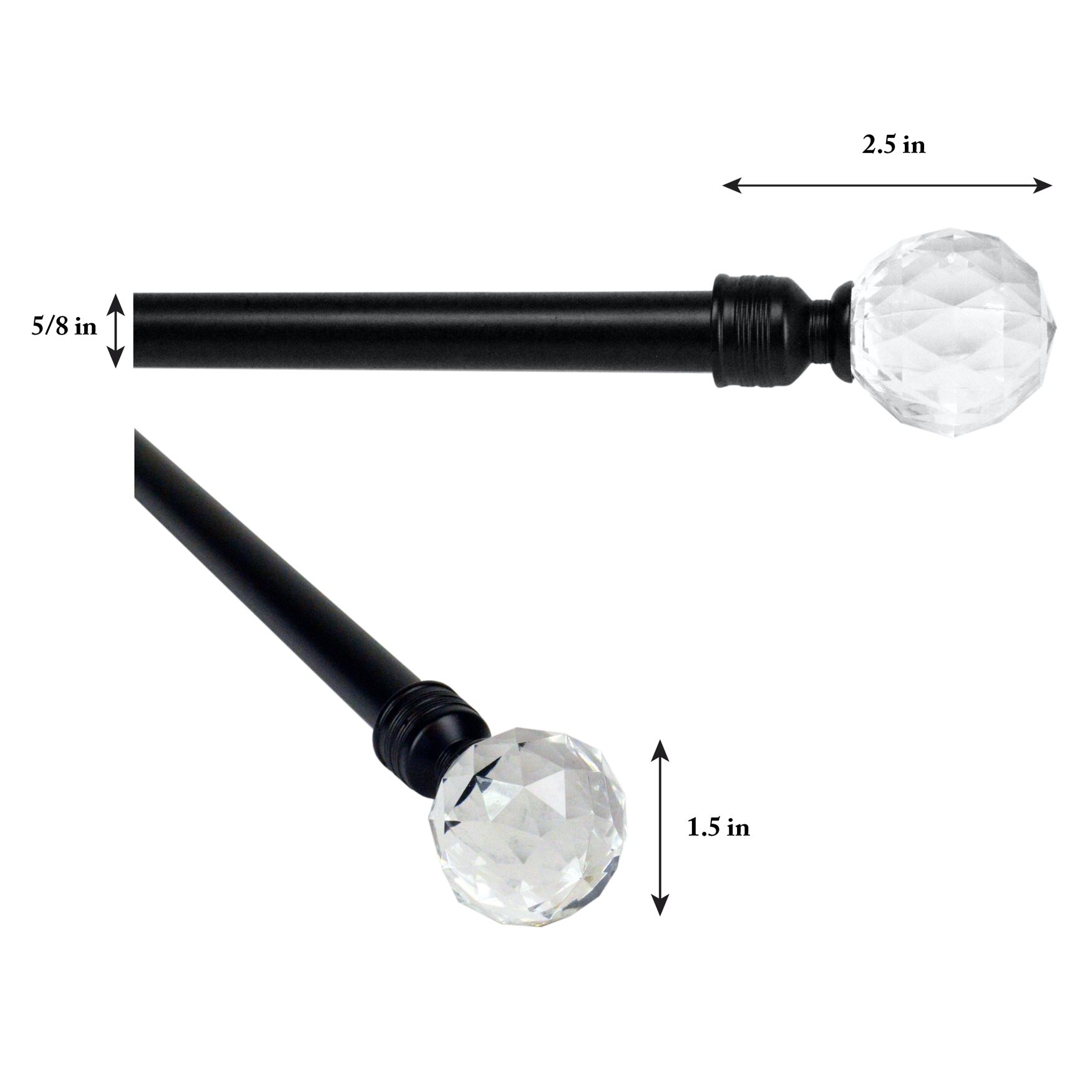 66 inches-120 inches Rod set with Disco Finial, , alternate image number 2