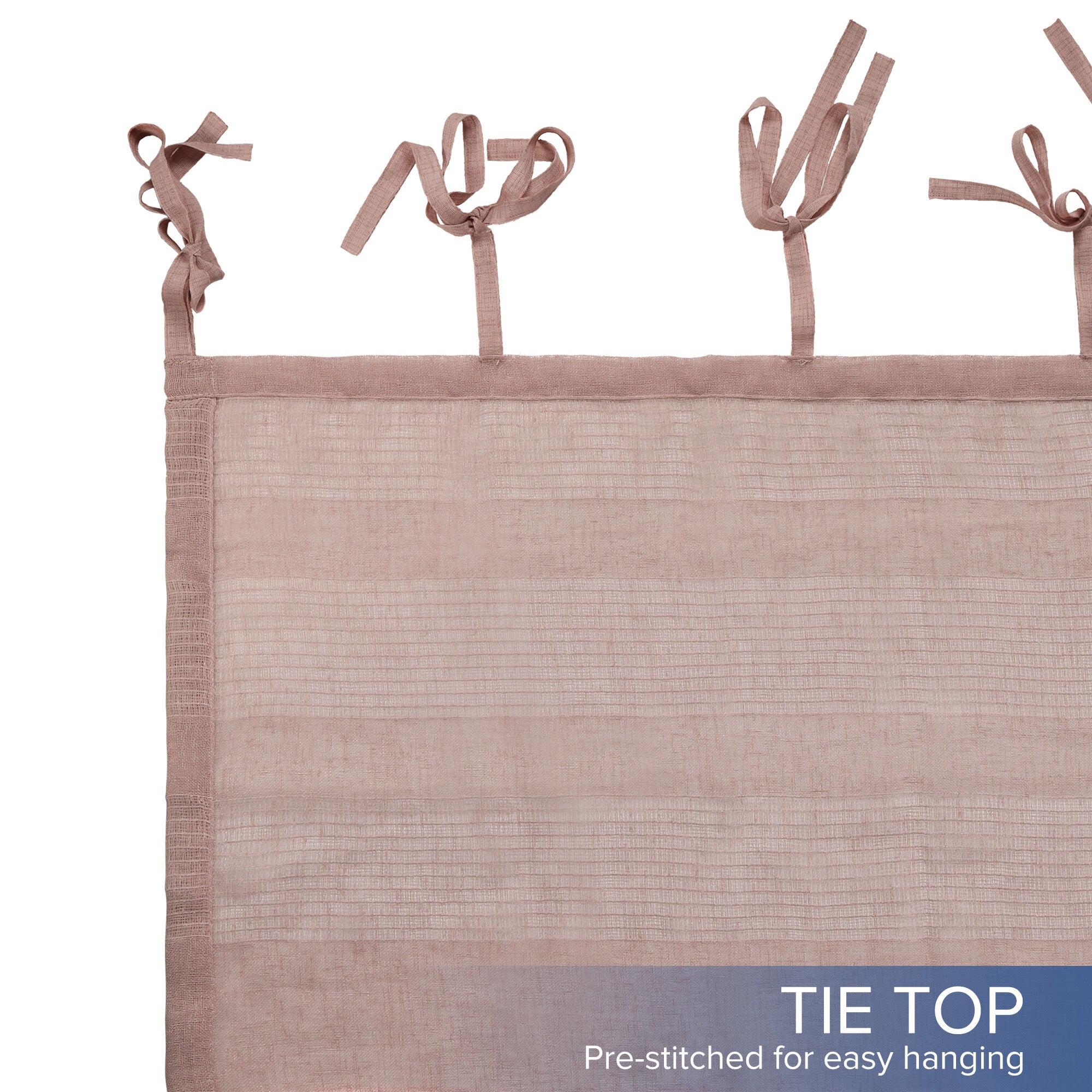 Stripe Sheer Tie Top Panel Pair, BLUSH, alternate image number 3