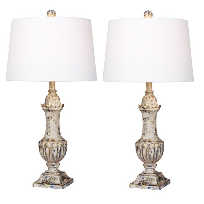 29.5 inches Antique Ivory Resin Table Lamp, , on-hover image number 1