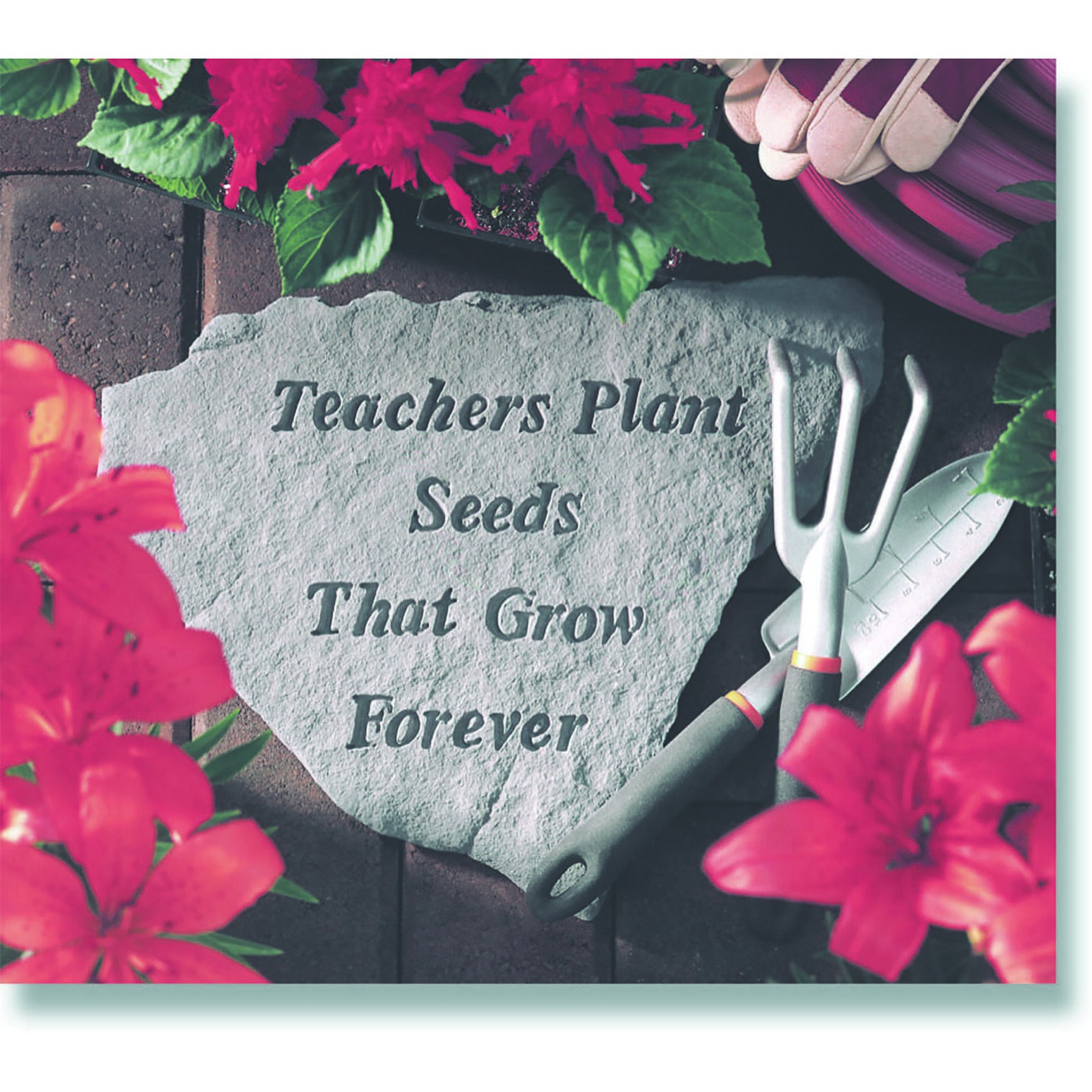 Teachers Plant Seeds That Grow Forever Garden Accent Stone, GREY, hi-res image number 0