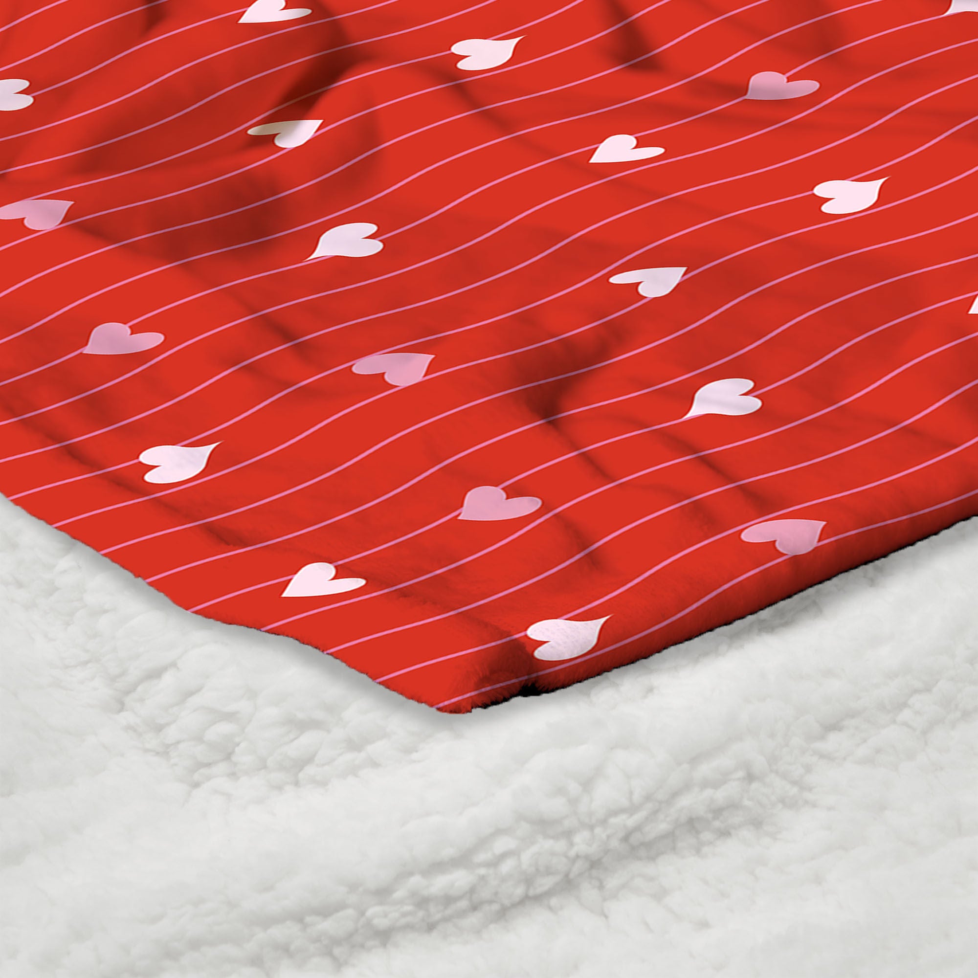 Valentine's Day Line Hearts Silk Touch Sherpa Throw Blanket 50x60 Inches, HEARTS THROW, alternate image number 4