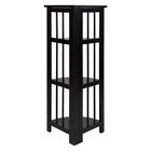 4-Shelf Corner Folding Bookcase-Black, , alternate image number null