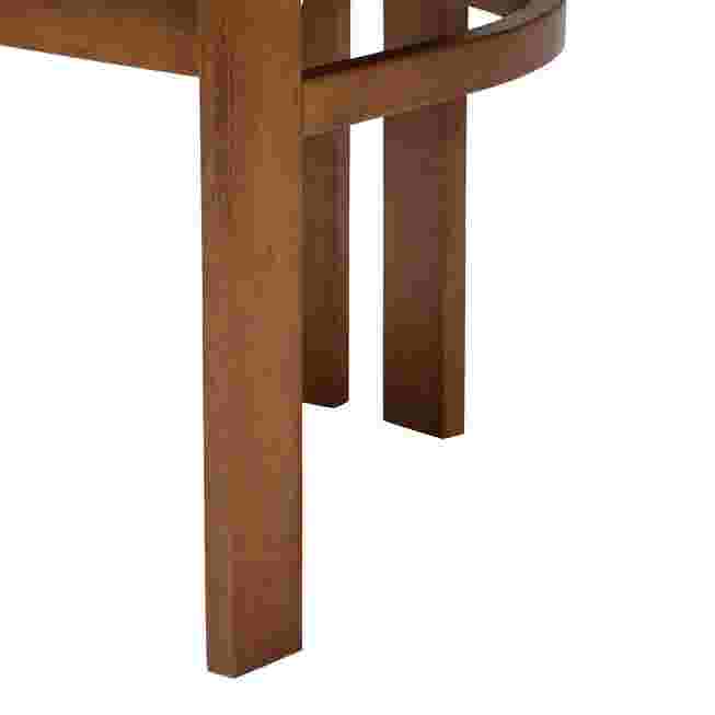 Close-up of wooden leg and frame of dining chair