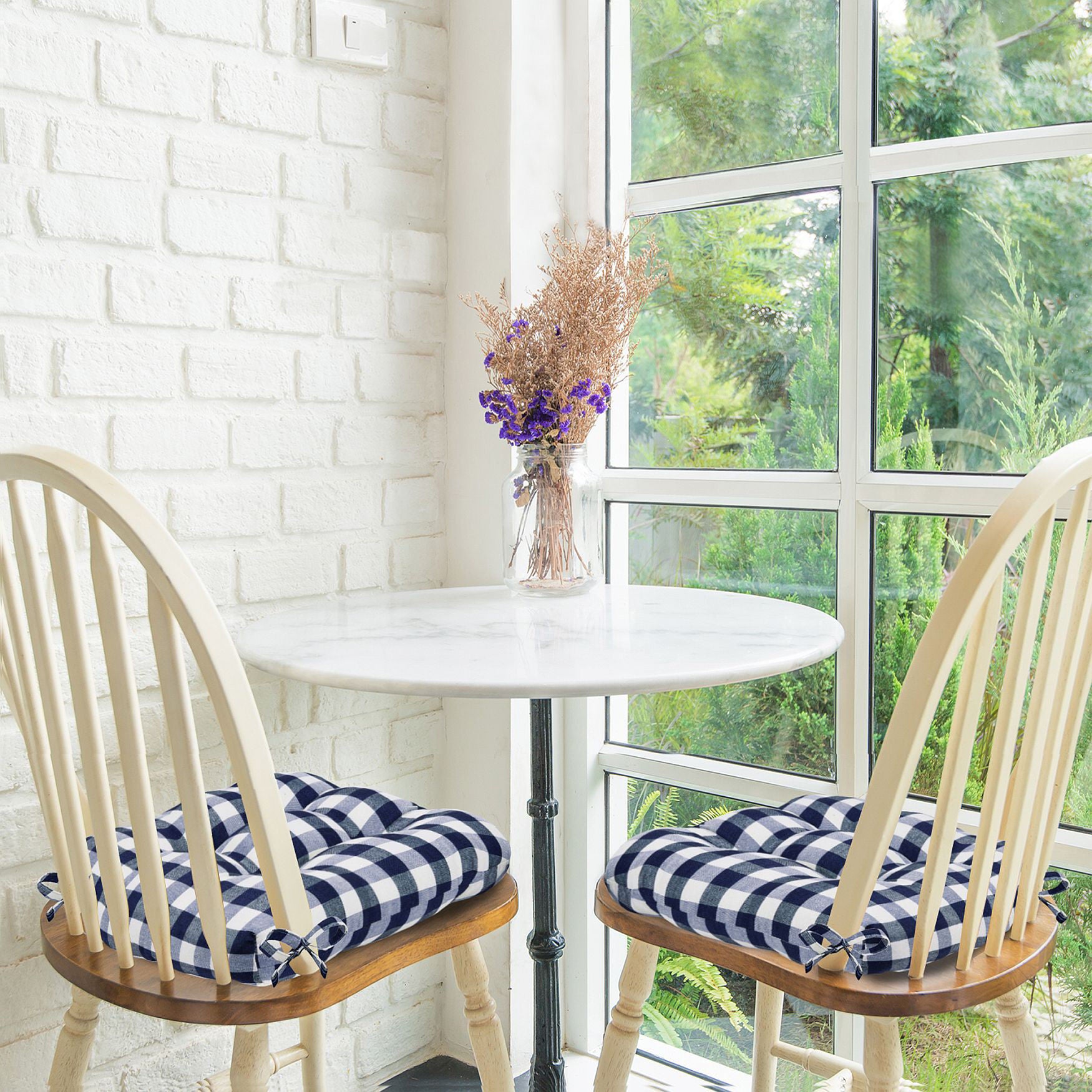 Buffalo Check Tufted Chair Seat Cushions Set of Two, , alternate image number 8