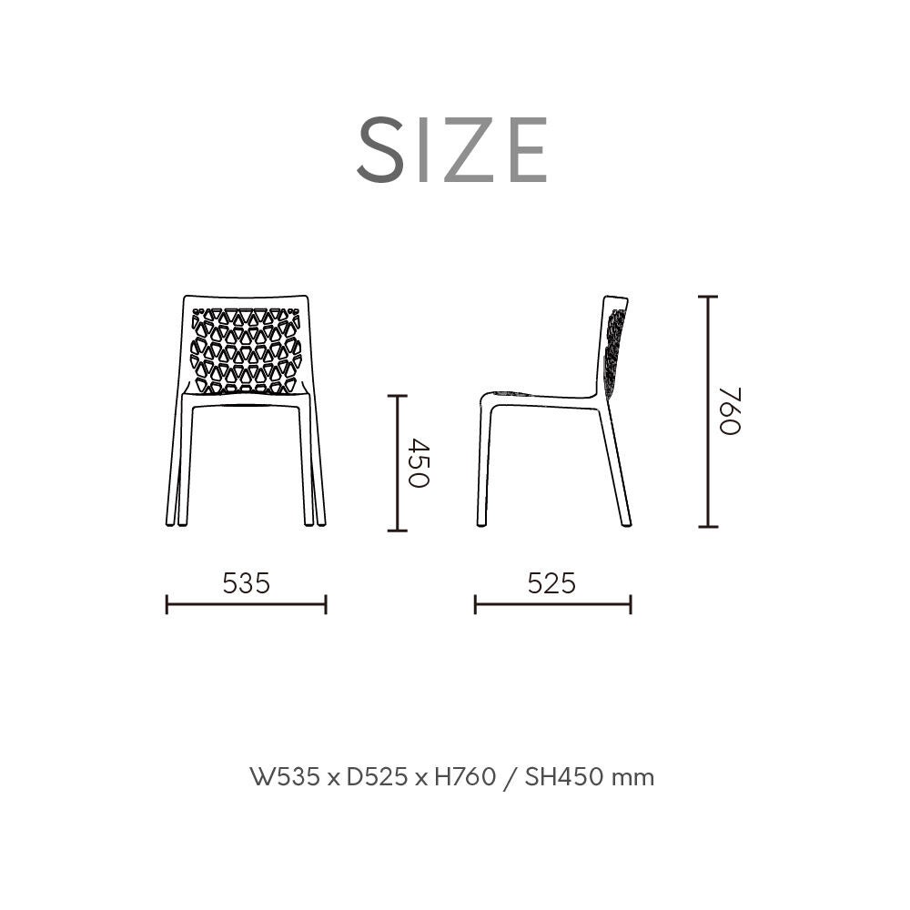 Set of 4 Milan Stackable Outdoor Dining Chairs, ORANGE, on-hover image number 1