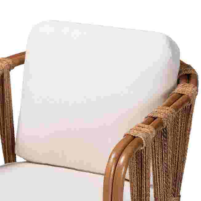 Close-up of armchair arm and cushion