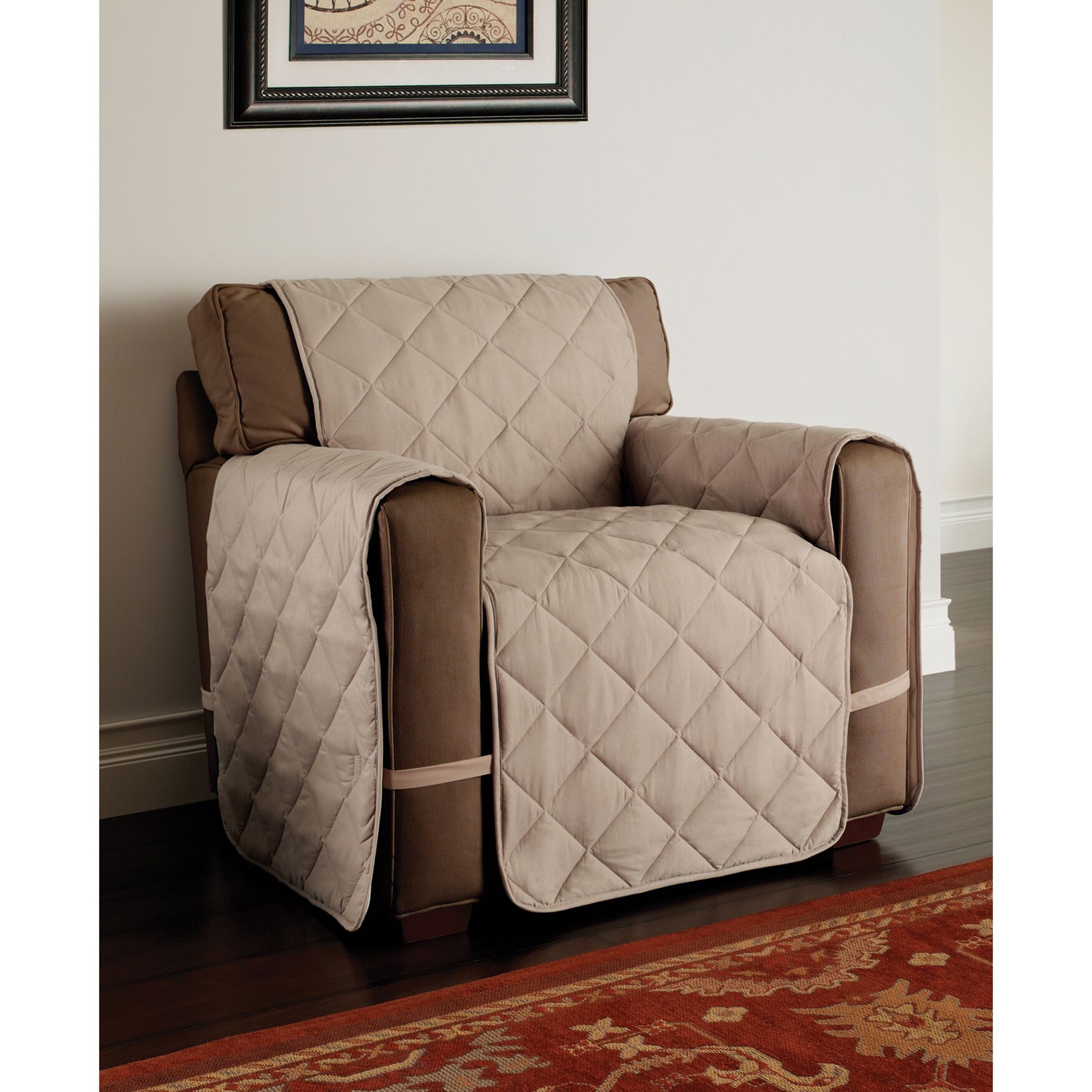 Microfiber Ultimate Chair Furniture Slipcover, NATURAL, hi-res image number 0