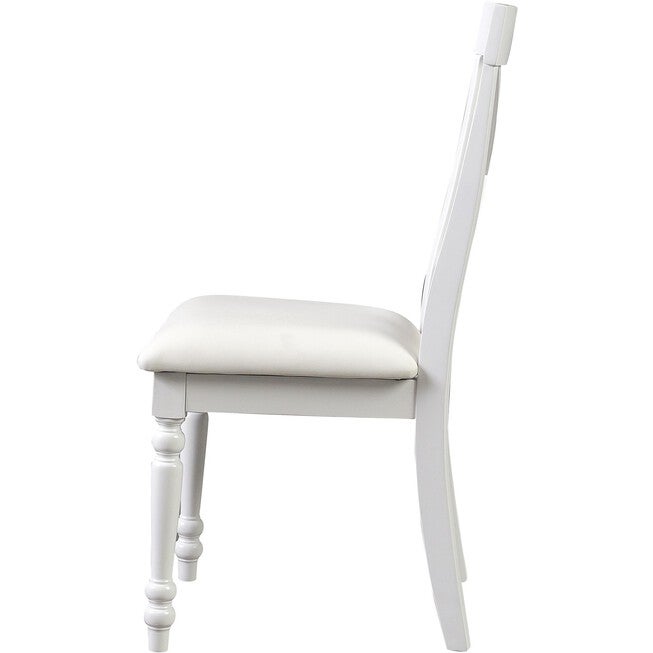 Philippe 5 Piece Dining Set, White, Round, WHITE, alternate image number null