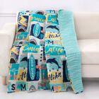 Wave Rider Quilted Throw Blanket, BLUE, hi-res image number null