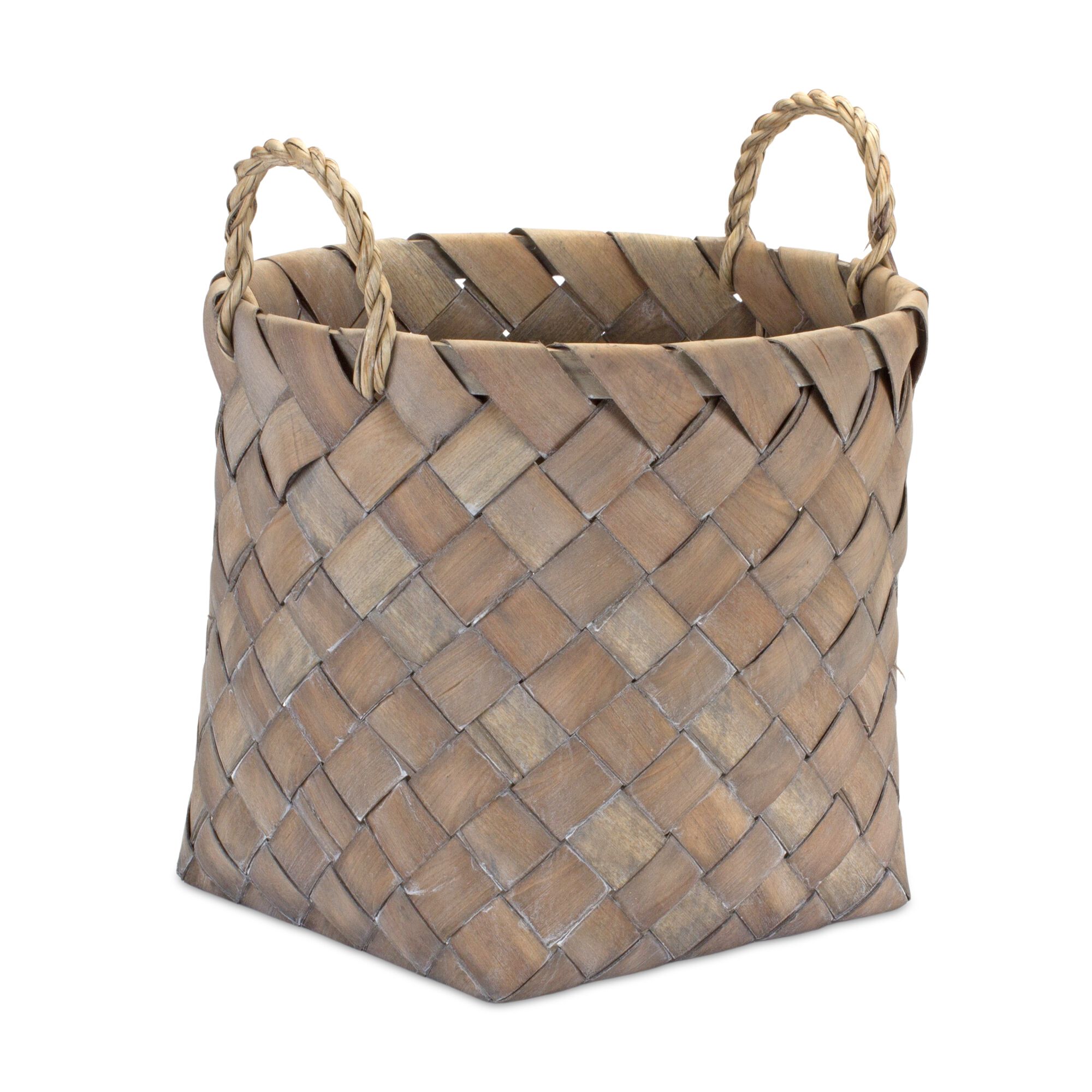 Basket (Set of 3) 9.5 inchesD x 8.5 inchesH, 12 inchesD x 10.75 inchesH, 13.5 inchesD x 11.5 inchesH Wicker, BROWN/TAN, alternate image number 2