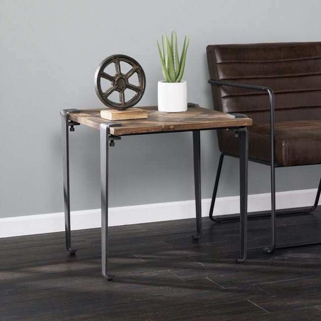 Talvern Square Reclaimed Wood End Table, BROWN, hi-res image number null