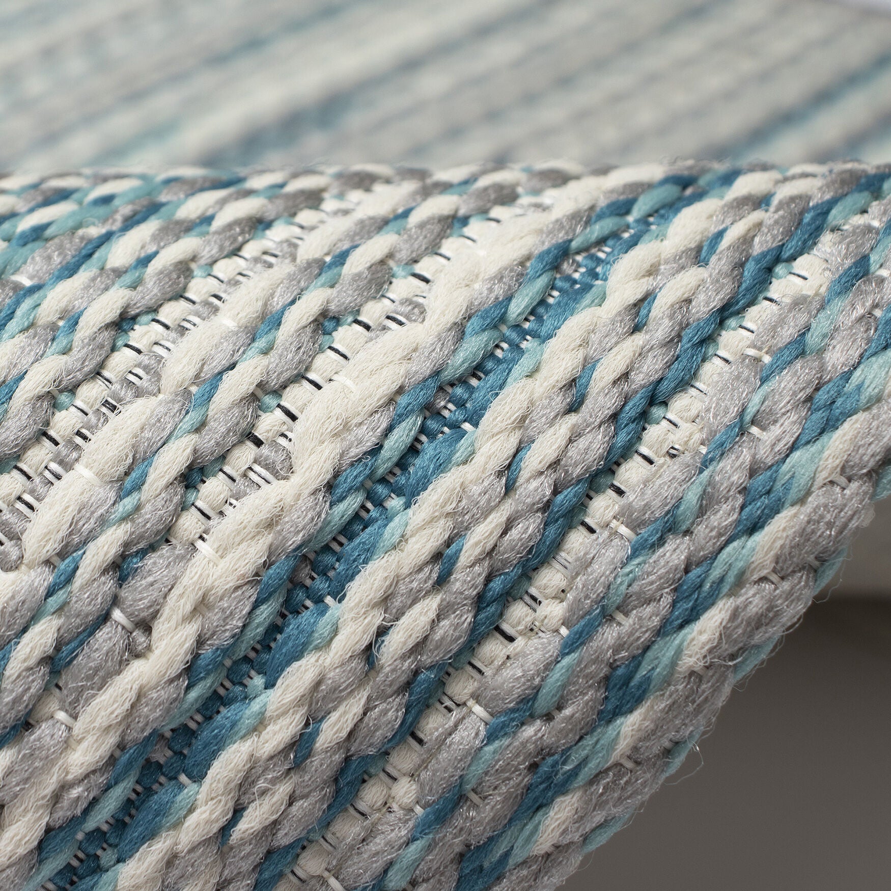 Liora Manne Miranda Tweed Stripe Indoor/Outdoor Area Rug Aqua 2' x 2 feet 10 inches, , alternate image number 3