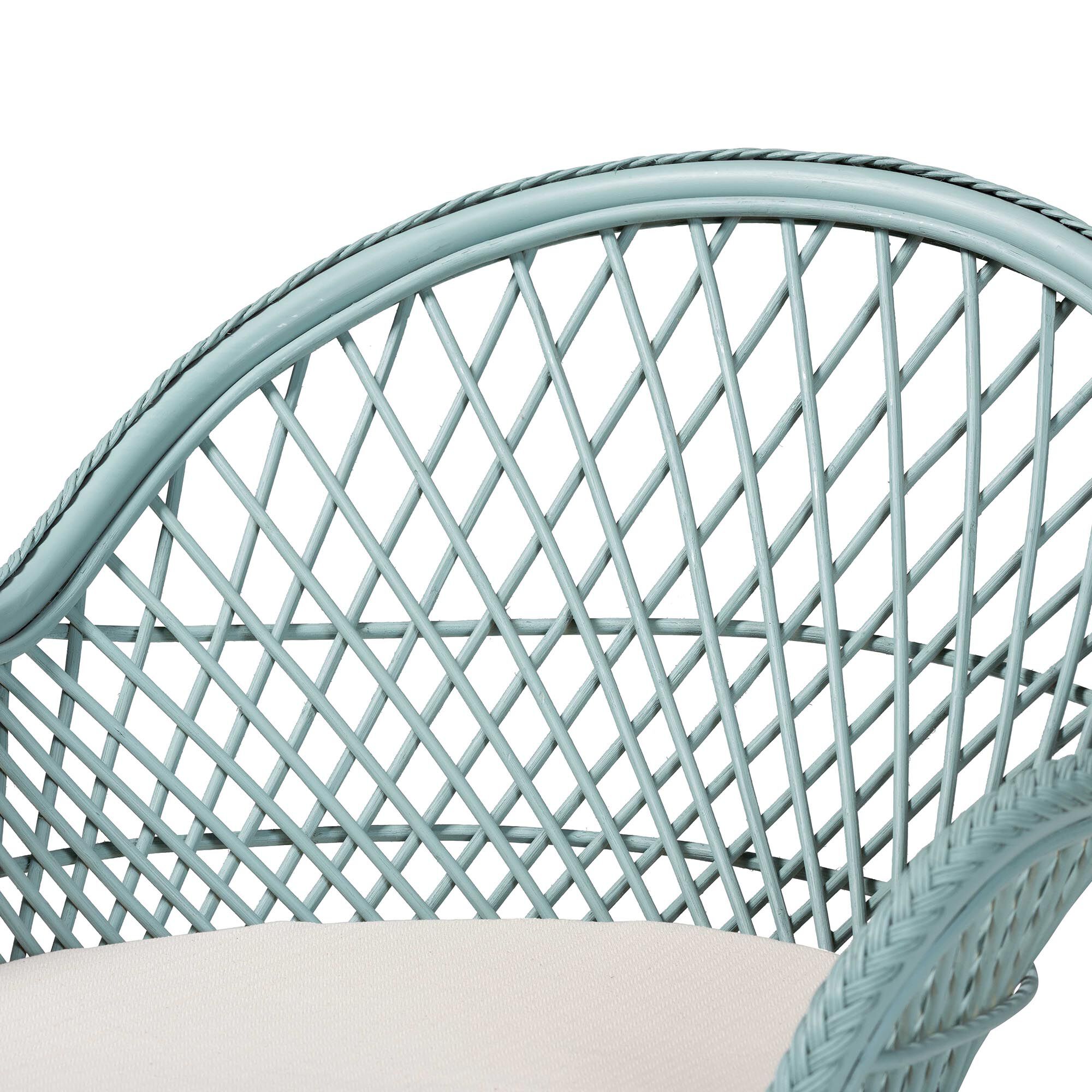 Casilda Bohemian Light Blue Braided Rattan Arm Chair, PASTEL, alternate image number 5