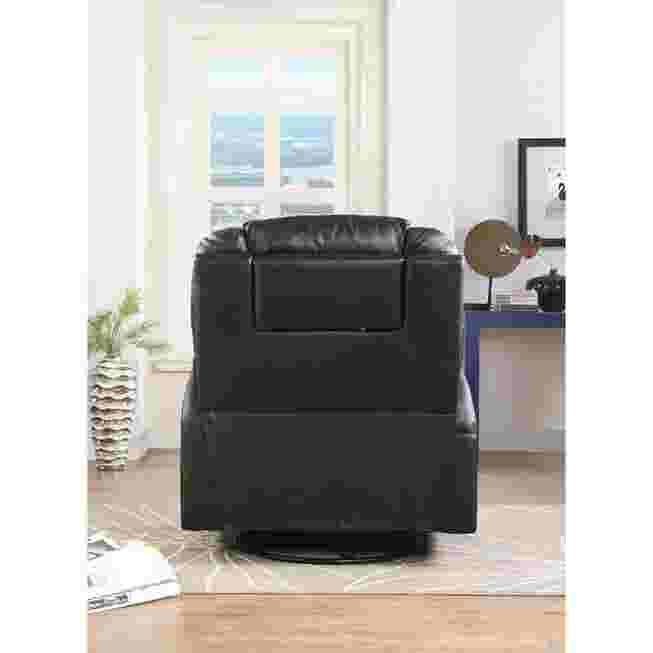 Back view of black rocker recliner