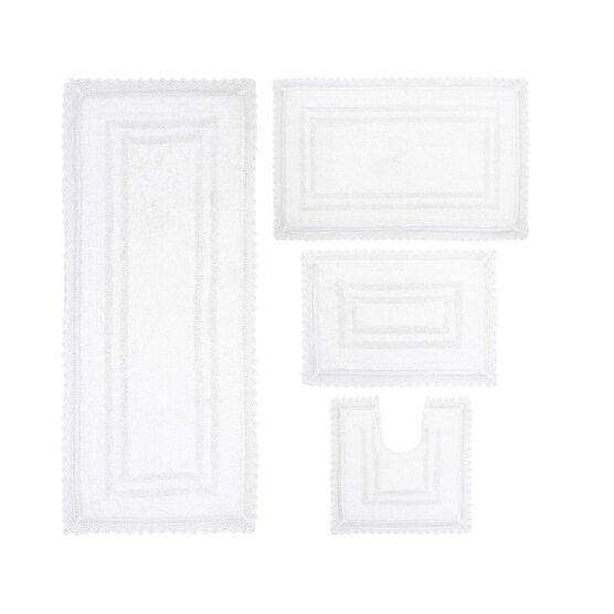 Opulent 4 Piece Bath Rug Collection, WHITE, hi-res image number null