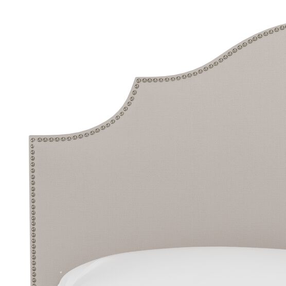 Linen Nail Button Notched Headboard, , alternate image number null