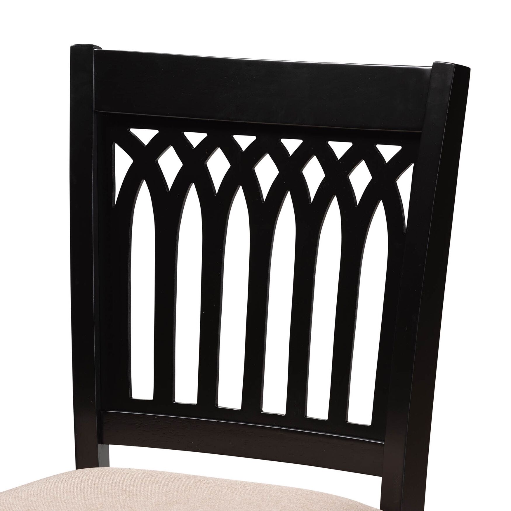 Genesis Modern Beige Fabric And Dark Brown Finished Wood 2-Piece Counter Stool Set, , alternate image number 3