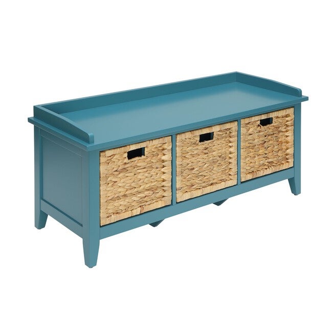 Bench W/Storage Seating, TEAL, hi-res image number null