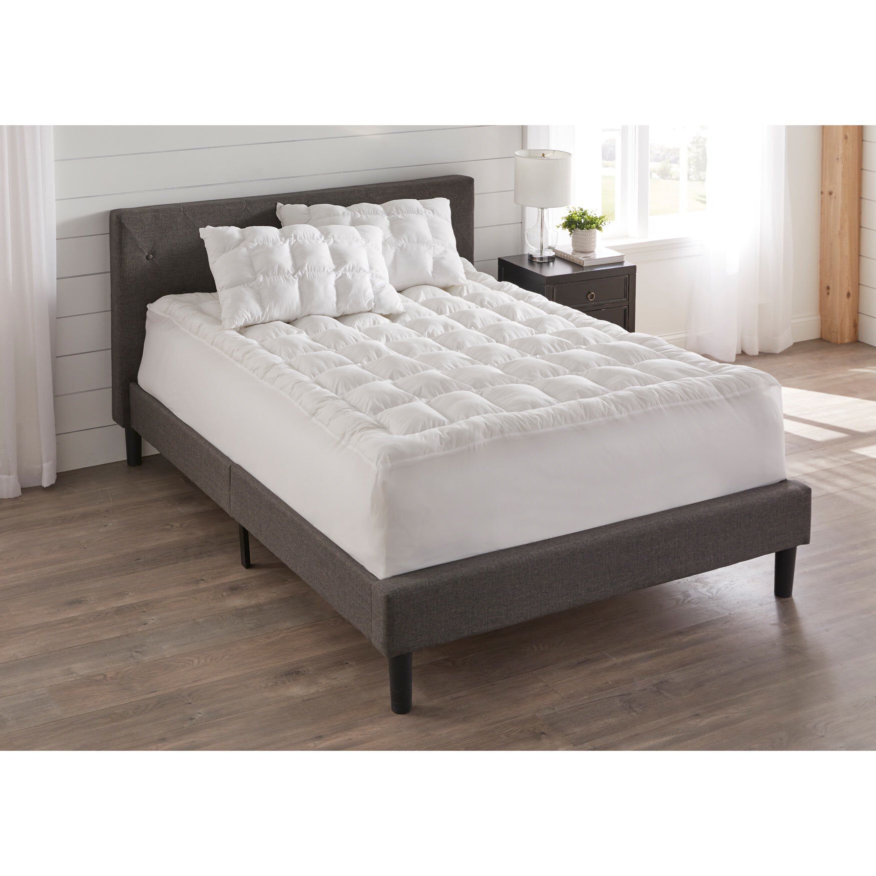 Puff Mattress Pad, WHITE, hi-res image number 0