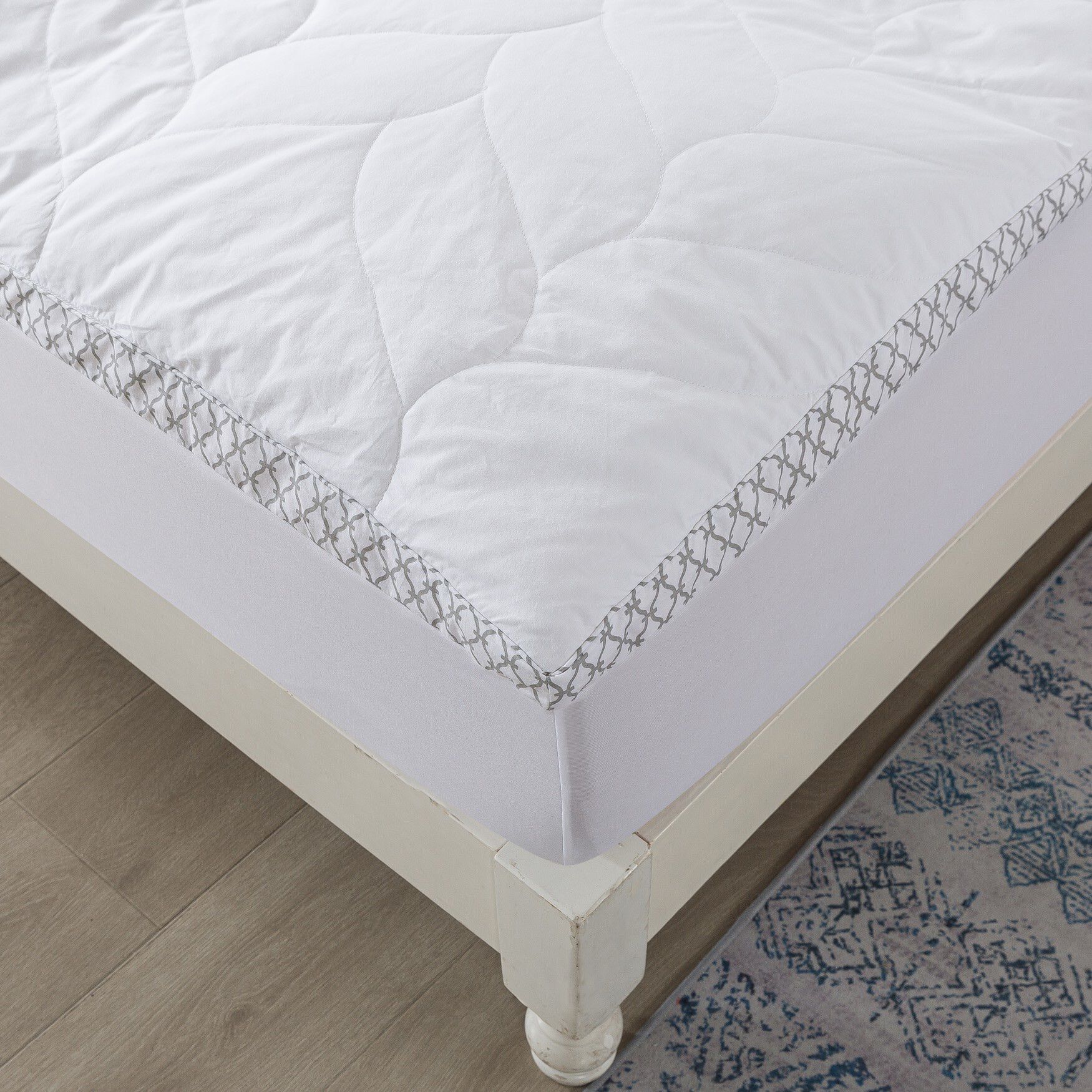 Cotton Quilted Dual Chamber 1.5 In. Feather Topper Mattress Toppers, , on-hover image number 1