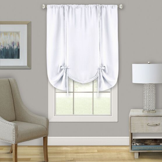 Darcy Window Curtain Tie Up Shade - 58x63, WHITE, hi-res image number null