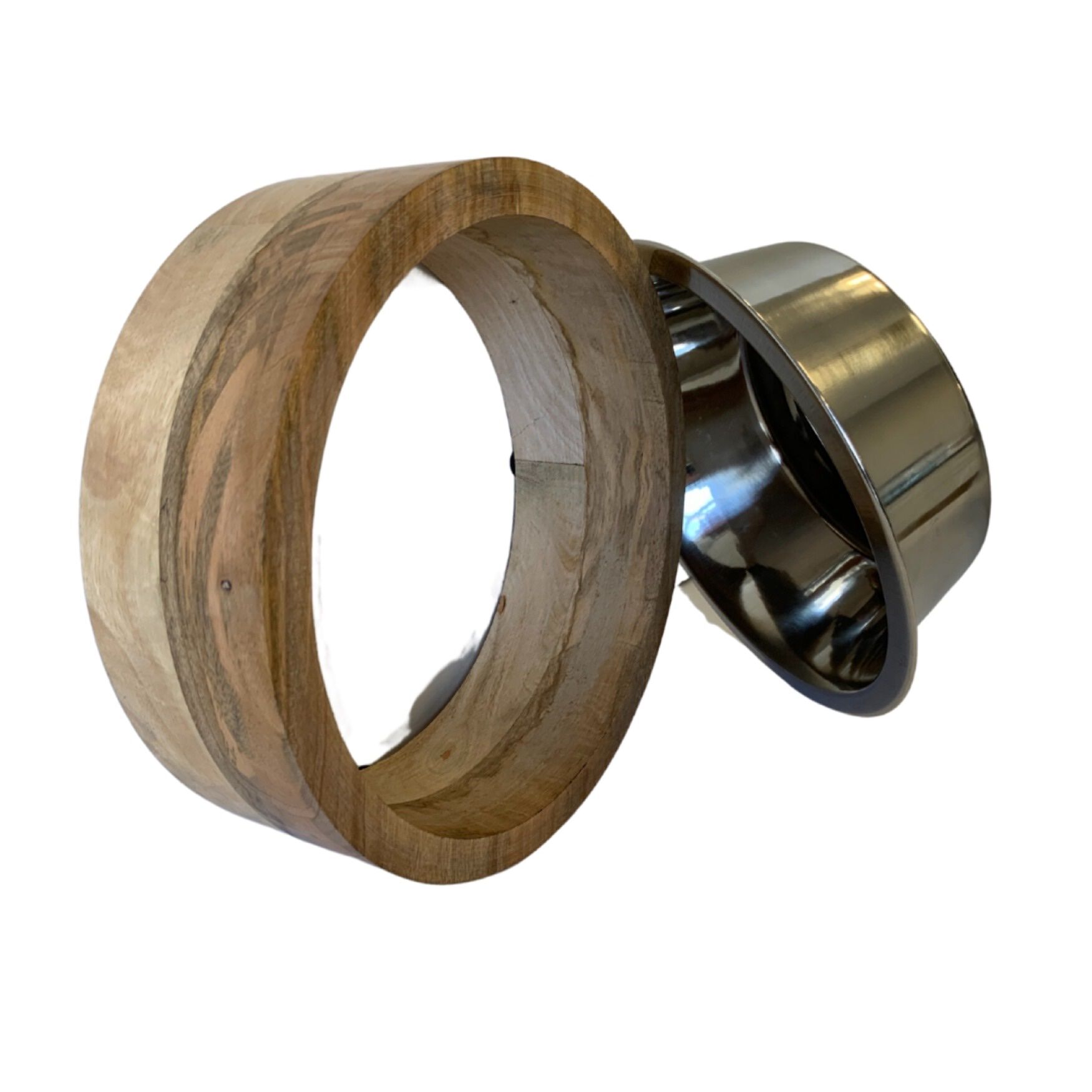 Stainless Steel Dog Bowl With Mango Wood Holder, , alternate image number 4