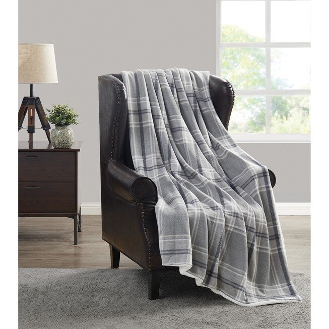 Cozy Teddy Plaid Blanket, , on-hover image number null