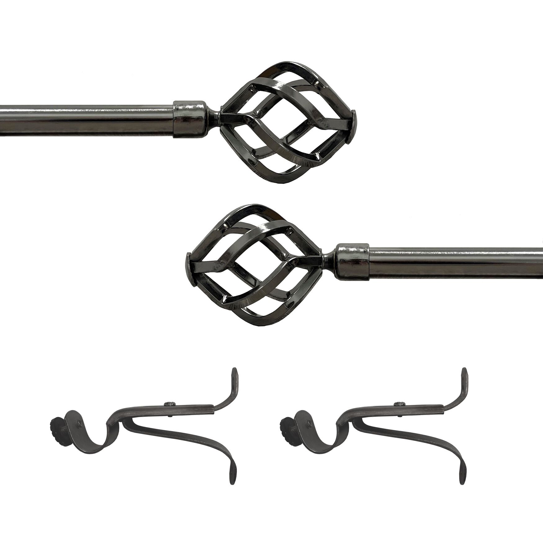 Carerra Curtain Rod and Finial Set, , alternate image number 2