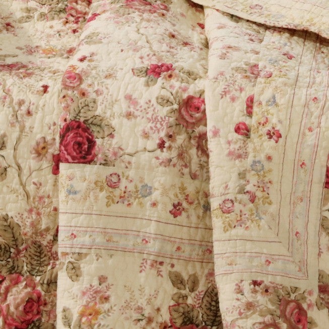 Antique Rose Quilted Throw Blanket, , alternate image number null