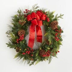 28" Pre-Lit Holiday Classic Wreath
